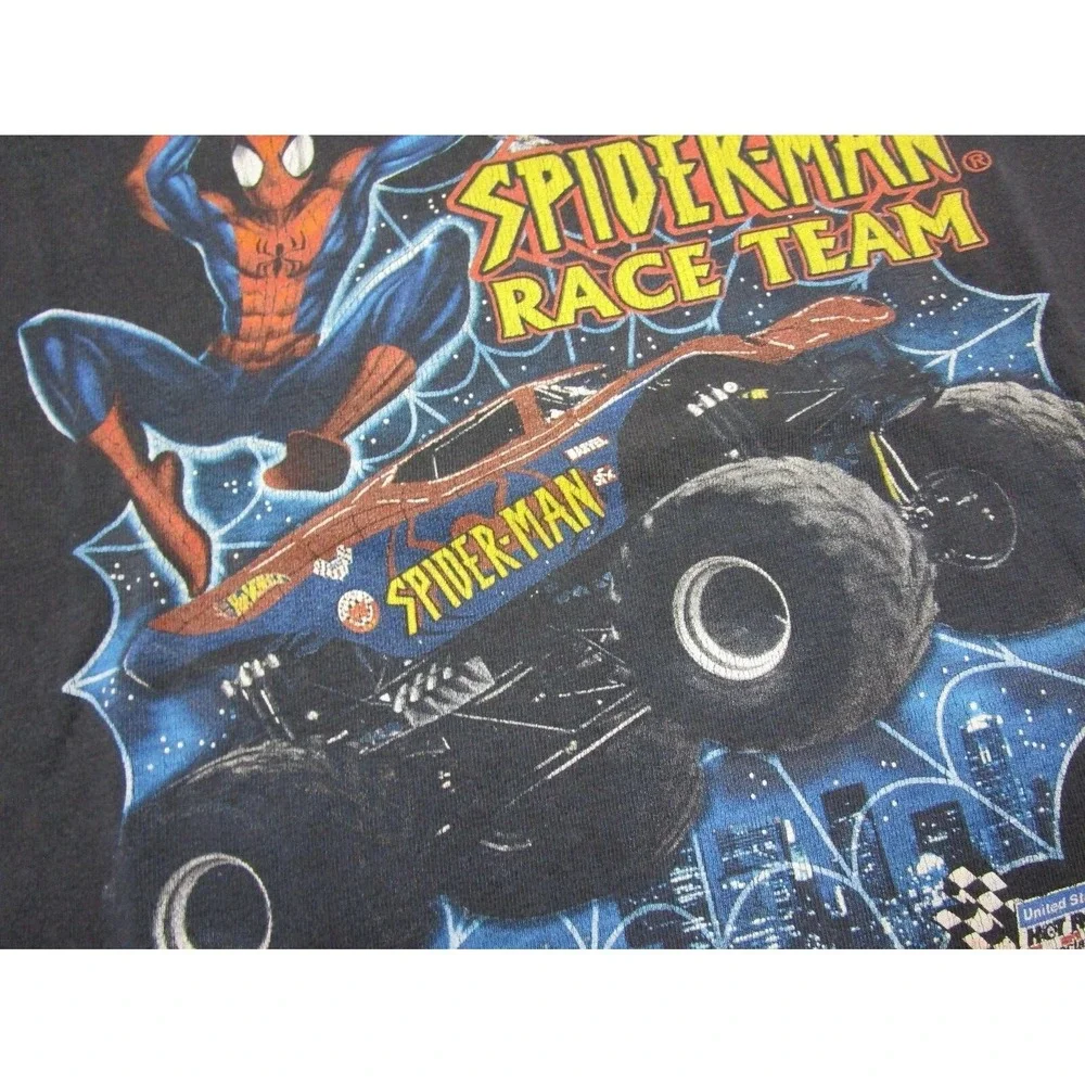 Vintage Marvel Spiderman Race Team‎ Shirt Monster Truck 2001 Sfx Youth Size (M)